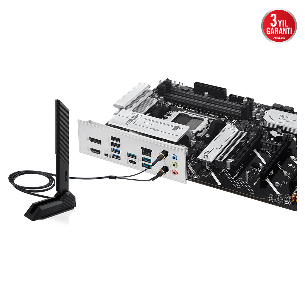ASUS B650E MAX GAMING WIFI, 4xDDR5, 3xM.2, DP, HDMI, Type-C, Wi-Fi 6E, Bluetooth v5.3, AMD Ryzen 7000 Serisi, AM5 Soket Gaming Anakart