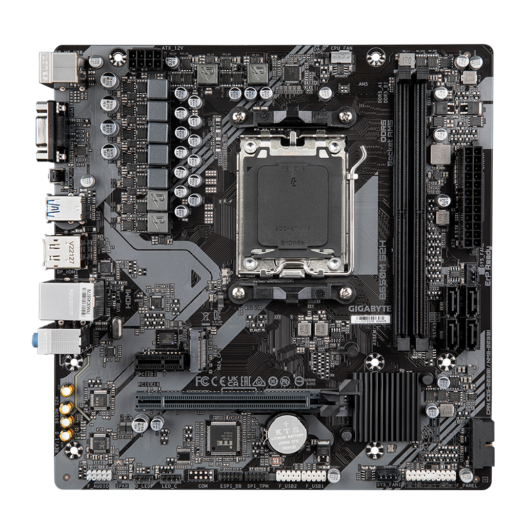GIGABYTE B650M S2H, rev.1.0, 2xDDR5, M.2, DP, HDMI, VGA, AMD Ryzen 7000 Serisi, AM5 Soket Anakart