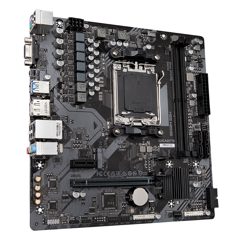 GIGABYTE B650M S2H, rev.1.0, 2xDDR5, M.2, DP, HDMI, VGA, AMD Ryzen 7000 Serisi, AM5 Soket Anakart