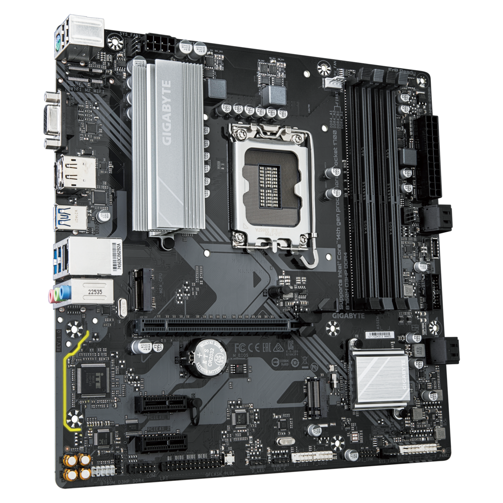 GIGABYTE B760M D3HP DDR4, 4xDDR4, 2xM.2, DP, HDMI, VGA, 12-13.14.Nesil, LGA1700 Soket, Anakart