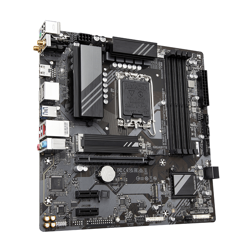 GIGABYTE B760M DS3H AX, rev.1.0, 4xDDR5, 2xM.2, 2xDP, HDMI, Type-C, Wi-Fi 6E, Bluetooth v5.3, 12-13-14.Nesil, LGA1700 Soket, Anakart