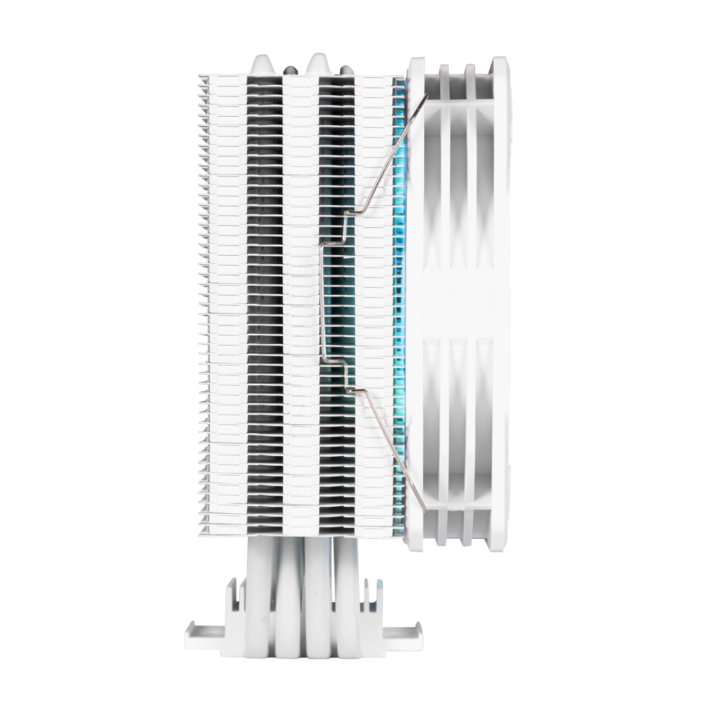 GAMDIAS BOREAS E1-410 WH, White Edition,  120mm, CPU Kule Tipi Hava Soğutma, Doğrudan Temas Teknolojisine Sahip 4 adet Gelişmiş Bakır Isı Borusu (AMD AM4-AM5 ve INTEL Tüm işlemciler ile uyumlu)