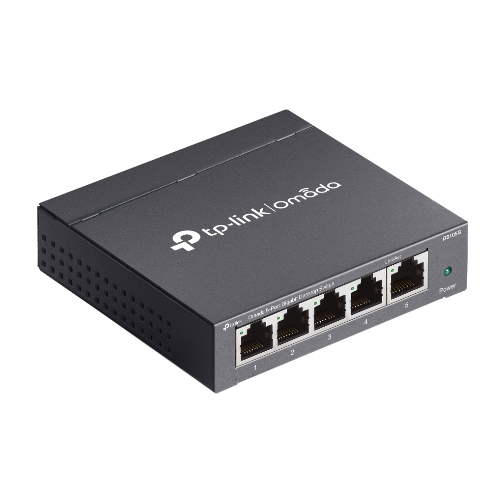OMADA DS105G, 5 Port Gigabit,  Yönetilemez, Masaüstü/Vesa Metal Kasa Sessiz Switch