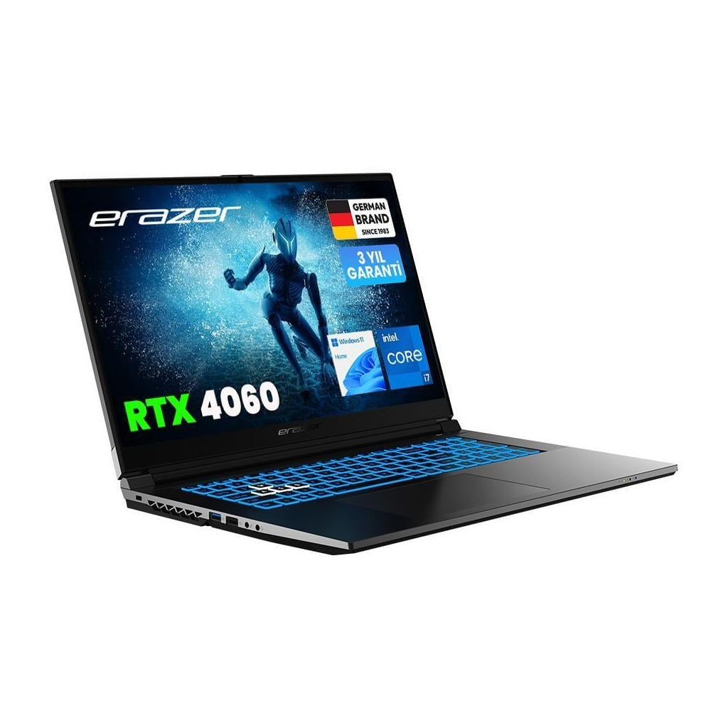 ERAZER Defender P50i, MD62643, i7-12650H, 17&quot;  FHD, 144Hz, 16Gb Ram, 1TB NVMe M.2 SSD, 8GB RTX4060 Ekran Kartı, Win11 Home, Gaming Notebook