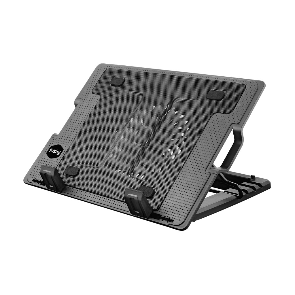 FRISBY FNC-35ST 14cm Fan, 10&quot;-17&quot; Notebook Soğutucu, 5 Kademeli Stand, Mavi Ledli (Siyah)