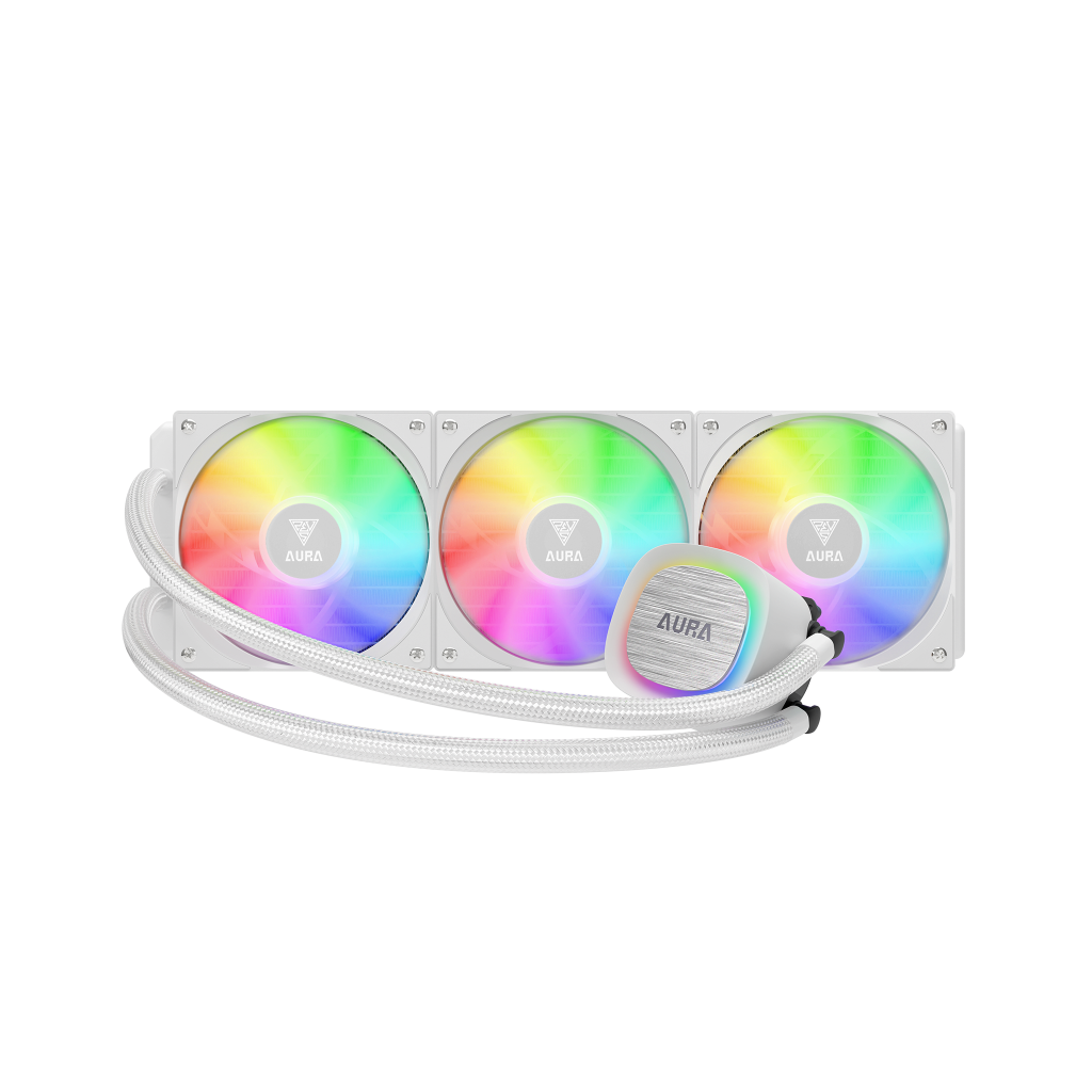 GAMDIAS AURA GL360 V2 WH, White Edition, 360mm,  RGB, 3 Fanlı, CPU Sıvı Soğutma