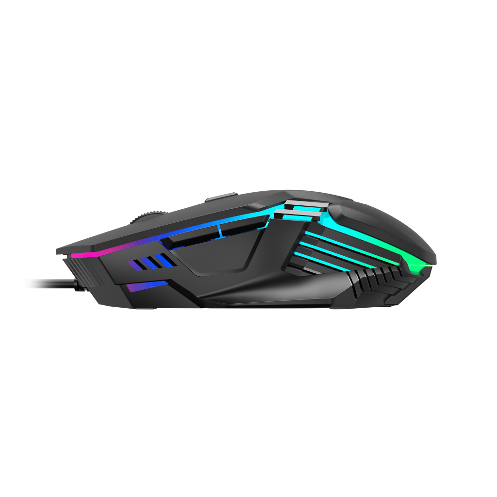 GAMDIAS AURA GS4, Çok Renkli Aydınlatma,  USB Kablolu, 6 Tuşlu, Gaming Mouse, 3600DPI, Siyah