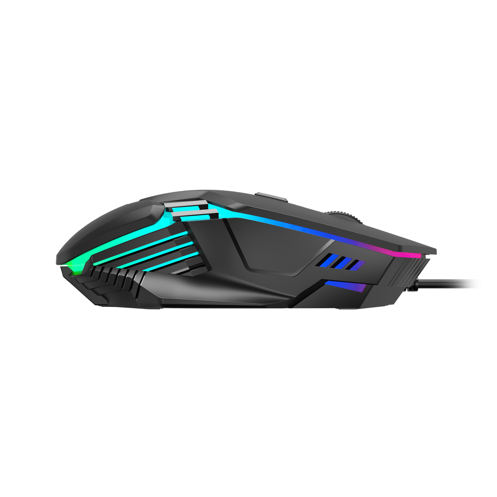 GAMDIAS AURA GS4, Çok Renkli Aydınlatma,  USB Kablolu, 6 Tuşlu, Gaming Mouse, 3600DPI, Siyah
