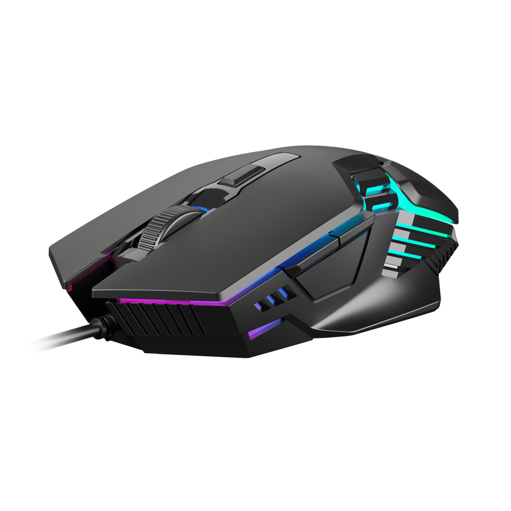 GAMDIAS AURA GS4, Çok Renkli Aydınlatma,  USB Kablolu, 6 Tuşlu, Gaming Mouse, 3600DPI, Siyah