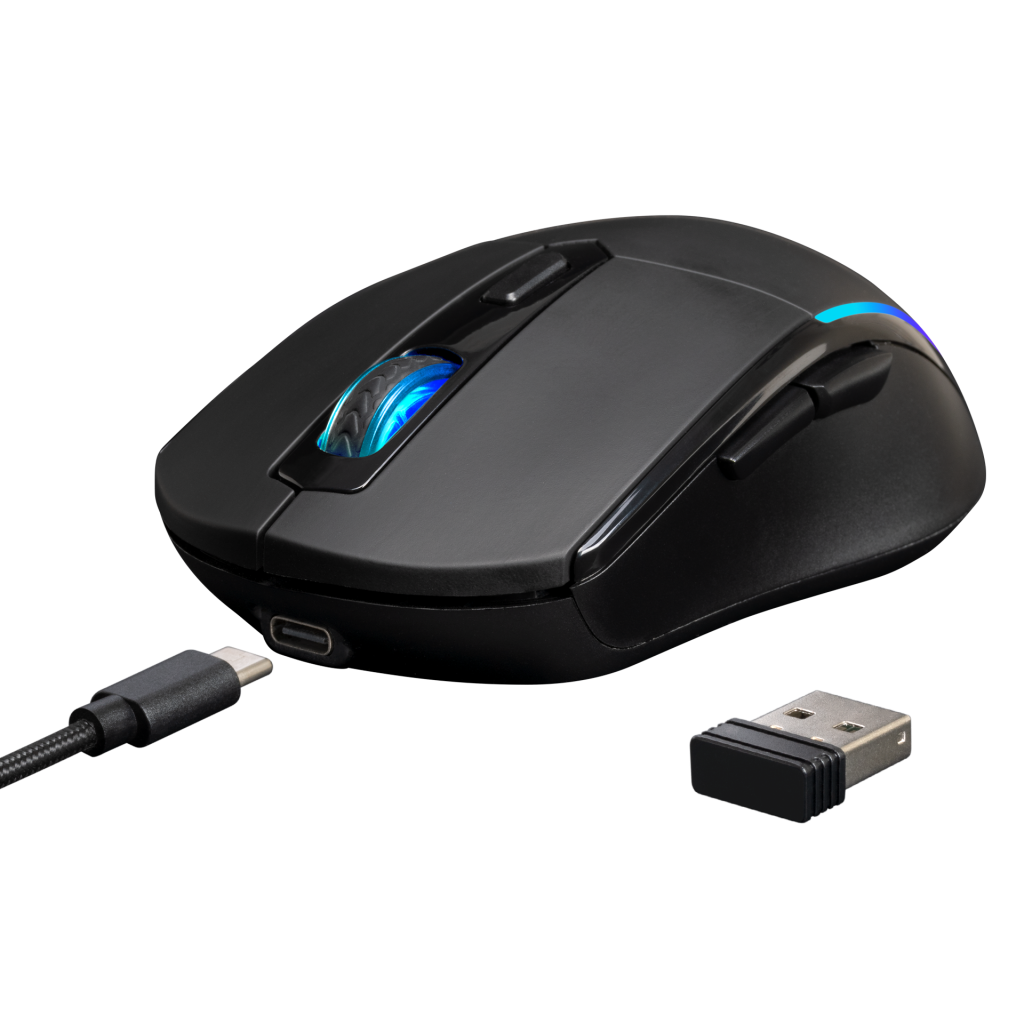 GAMDIAS HADES M2, RGB Aydınlatma, Kablosuz,  7 Tuşlu, Şarj Edilebilir, Gaming Mouse, 4800DPI, Siyah