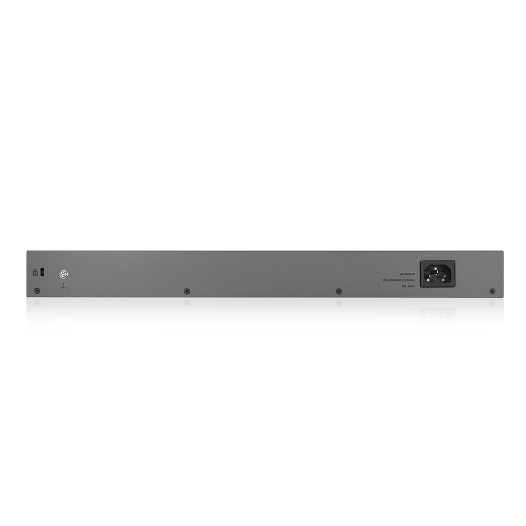 ZyXEL GS1350-26HP, 26 Port, GigaBit, 24 Port PoE 375W, +2Port GigaBit SFP, Yönetilebilir, Rackmount CCTV Switch