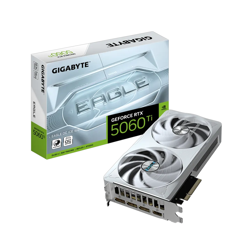 GIGABYTE GV-N506TEAGLEOC ICE-16GD, RTX5060TI, EAGLE OC ICE, 16Gb, GDDR7, 128BIT, 2 Fanlı, 1xHDMI, 3xDP, GAMING Ekran KARTI