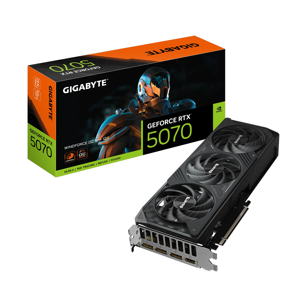 GIGABYTE GV-N5070WF3OC-12GD, RTX5070, WINDFORCE OC, 12Gb, GDDR7, 192BIT, 1xHDMI, 3xDP, GAMING Ekran KARTI