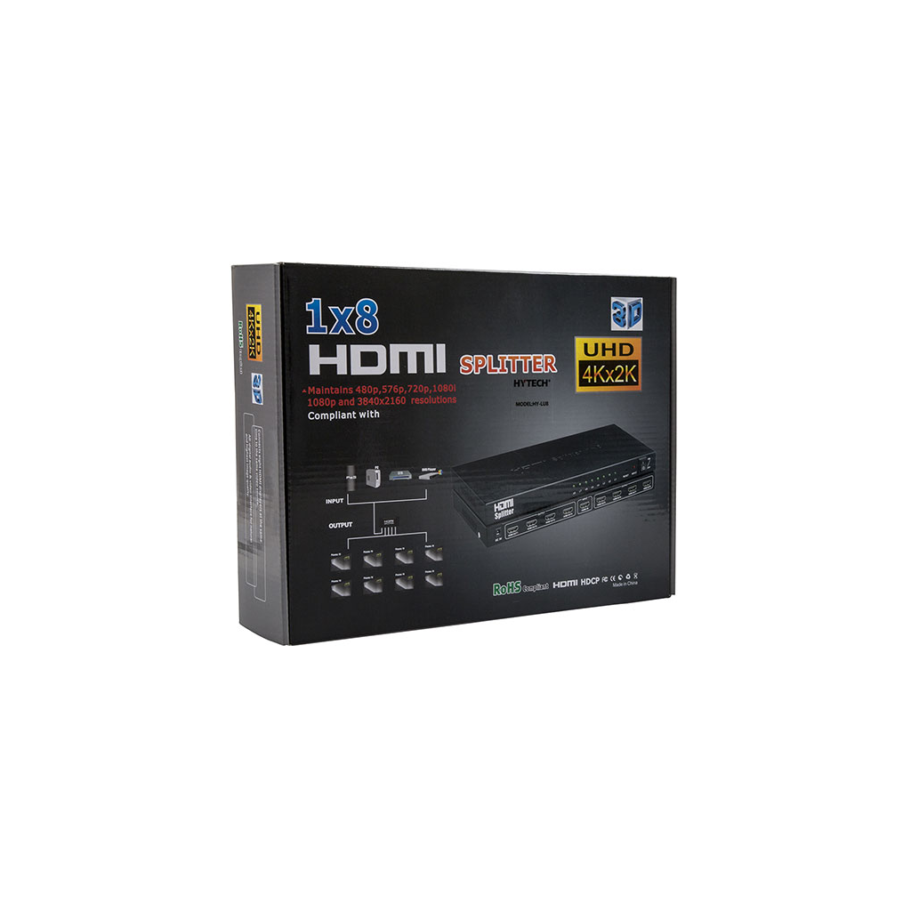 HYTECH HY-LU8, 8xHDMI, 2K-4K, Monitör Çoklayıcı, (1PC-8Monitör)