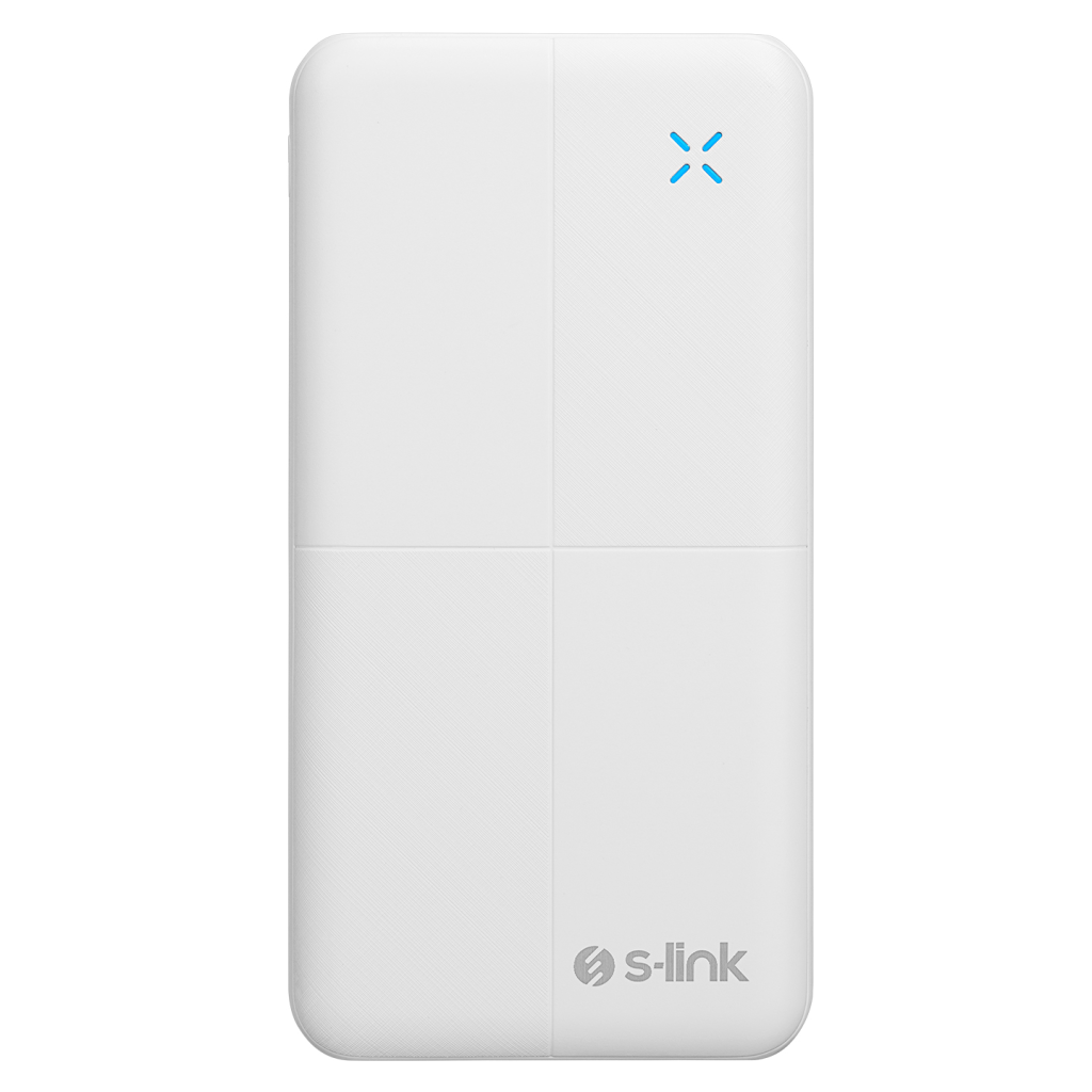 S-LINK IP-G12N, Beyaz, 10.000mAh, 2xUSB, 1xMicro USB, 1xType-C, 4 LED Göstergeli, PowerBank