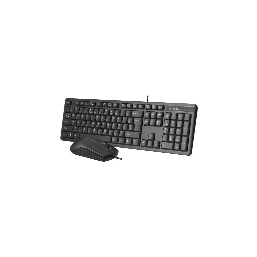 A4 TECH KR-3330S, Siyah, USB Kablolu, Türkçe Q, Multimedya, Klavye Mouse Set