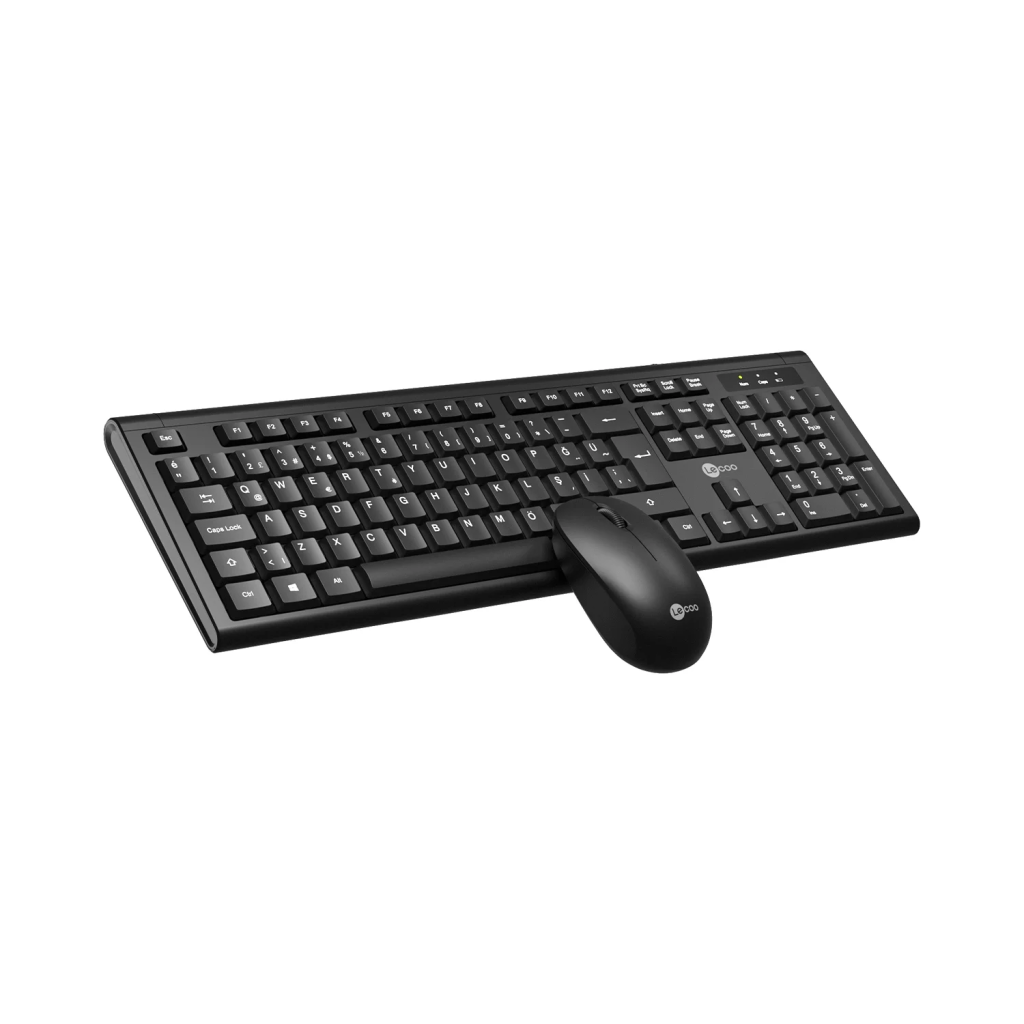 LECOO KW200, Siyah, Standart, Türkçe Q, 2.4Ghz Kablosuz, Klavye Mouse Set