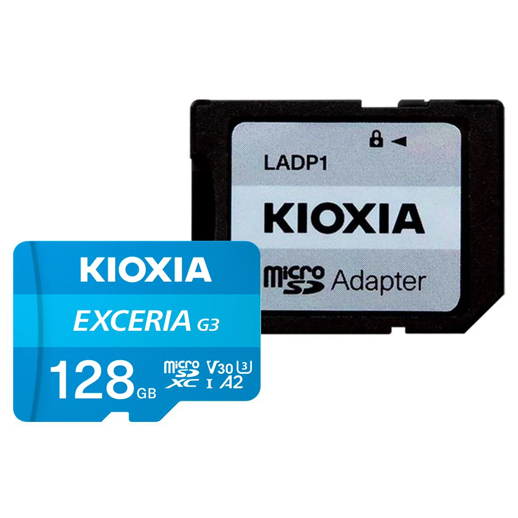 KIOXIA 128GB ExceriaG2, LMEX3L128GG2, A2 V30 4K, CL10, 160Mb/s, MicroSD Kart Bellek (SD Adaptörlü)