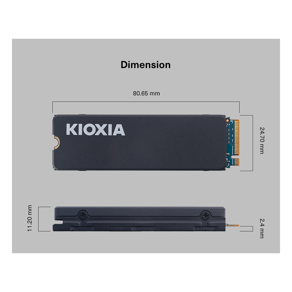 KIOXIA EXCERIA HEATSINK G4, LSC11K4T09G8, 4TB, 6200/4900, Gen4, NVME PCIe M.2 2280, SSD,(Soğutuculu)