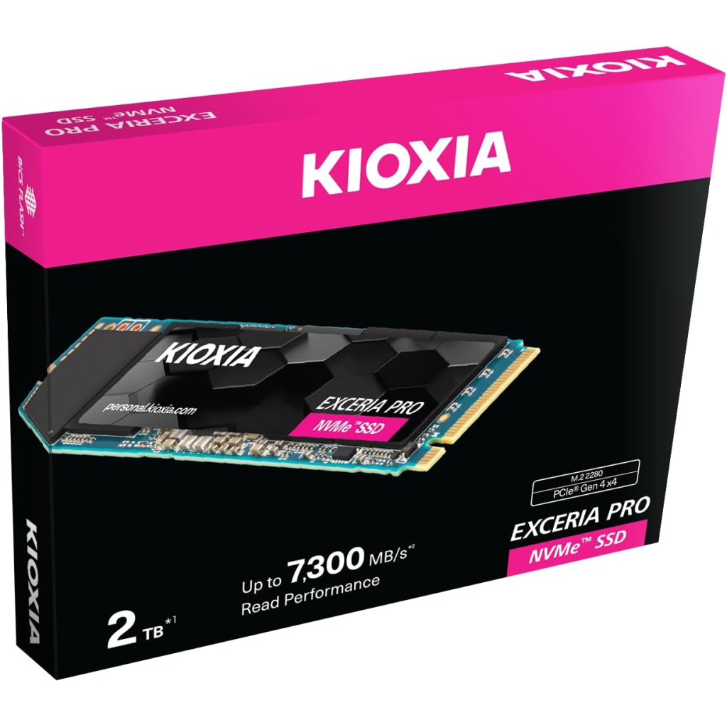 KIOXIA EXCERIA PRO, LSE10Z002TG8, 2TB, 7300/6400, Gen4, NVME PCIe M.2 2280, SSD