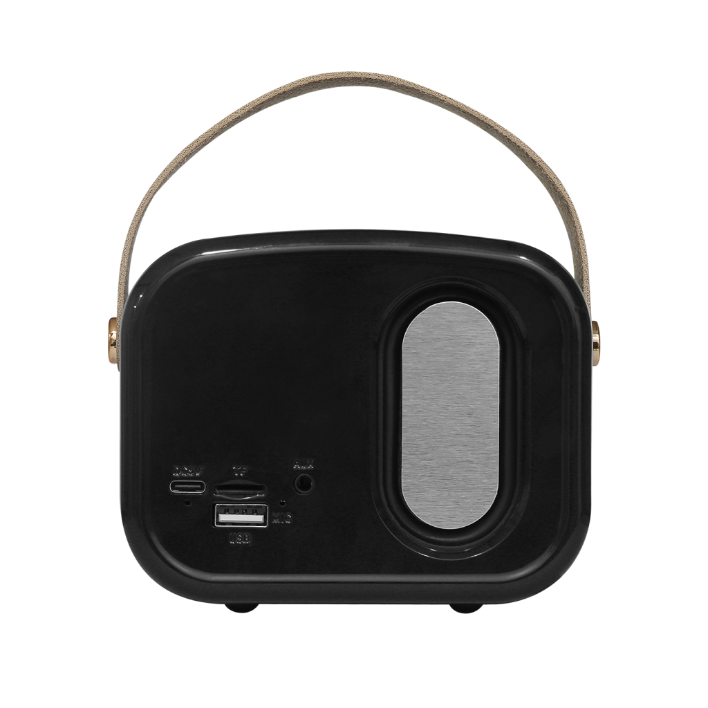 MIKADO MD-24BT, Echoes, Siyah, 3W, Taşınabilir, USB/TF Kart/Bluetooth, 800mAh, Klasik Retro Müzik Kutusu