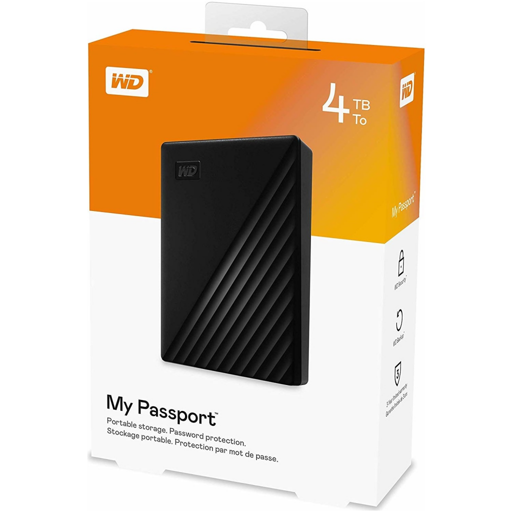 WD WDBPKJ0050BBK-WESN MyPassport 5TB, 2,5&quot;   USB3.2, Taşınabilir, Harici HDD Siyah,  (Türkiye Distribütörü Garantili)
