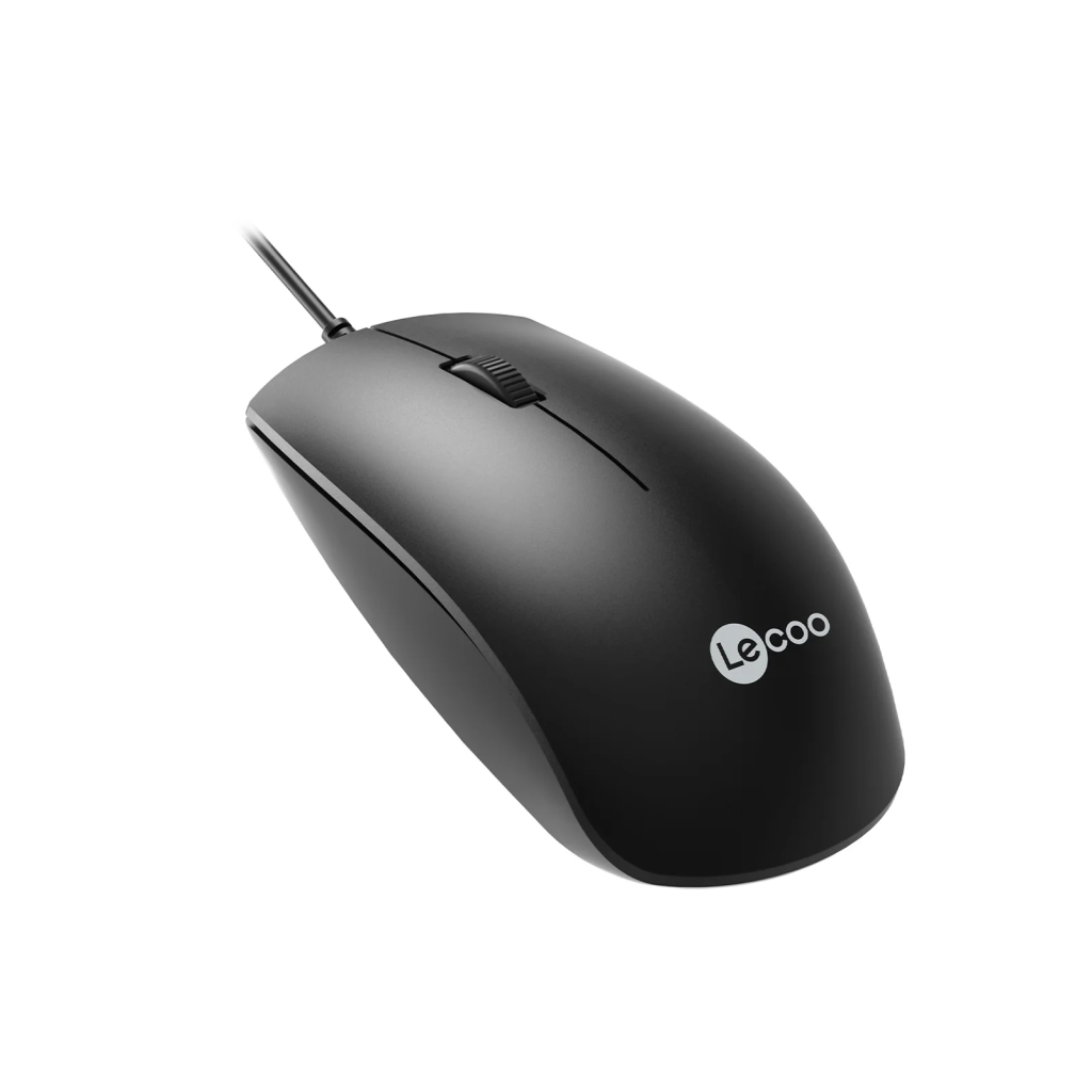 LECOO MS100, USB Kablolu, 3 Tuşlu, Mouse, 1.000 DPI, Siyah