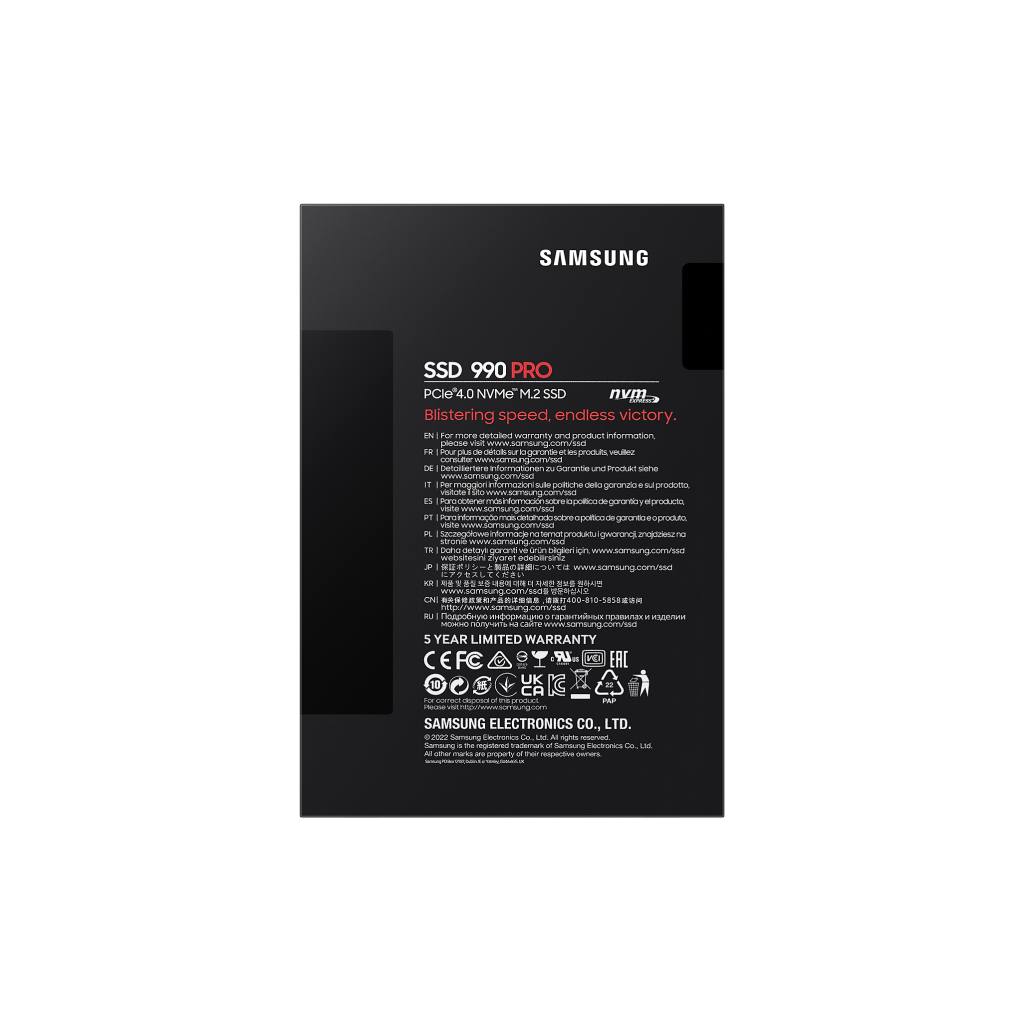 SAMSUNG MZ-V9P4T0BW, 990 PRO, 4TB, 7450/6900, Gen4, NVMe PCIe M.2 2280, SSD (Türkiye Distribütörü Garantili)