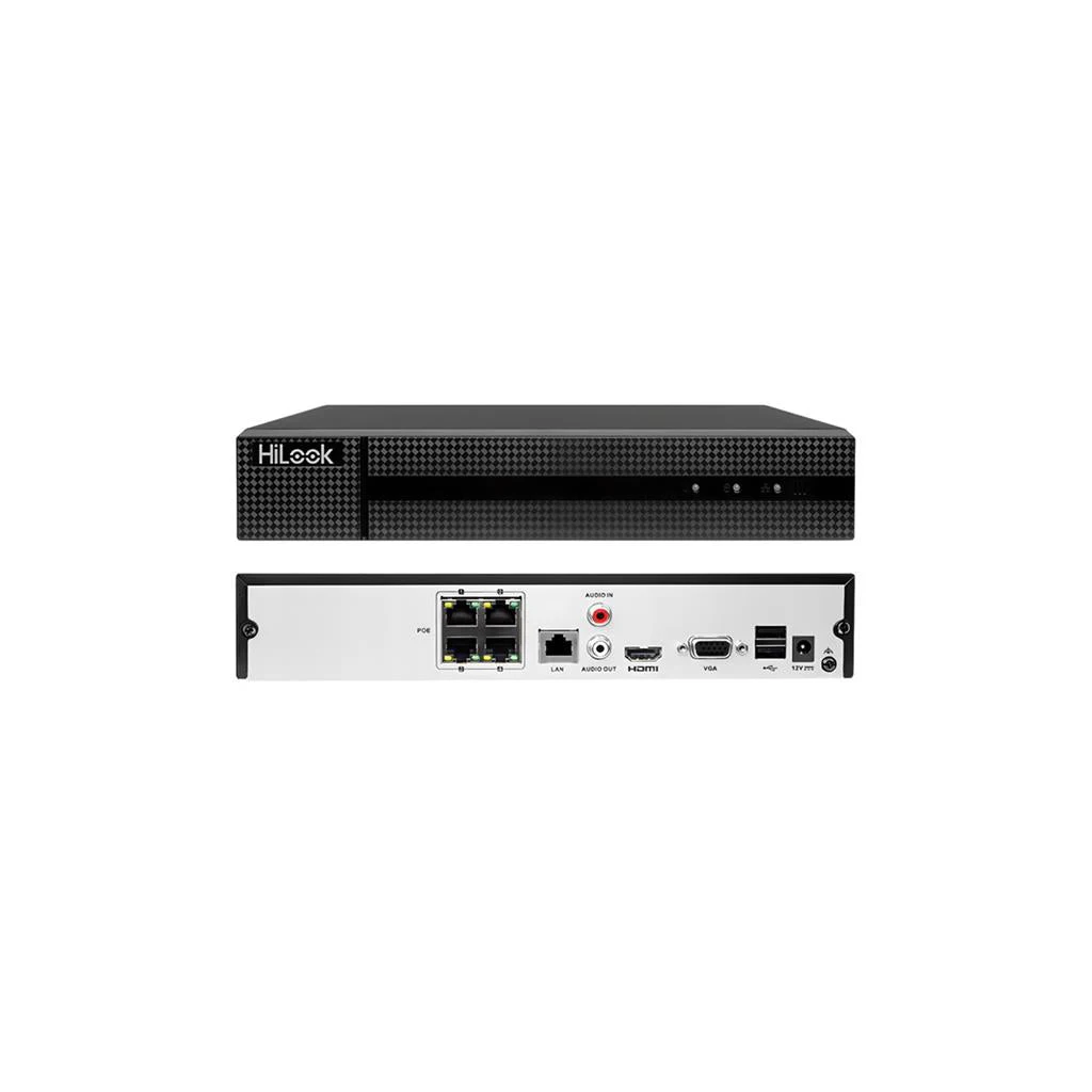 HILOOK NVR-104MH-C/4P, 4Kanal PoE, 8Mpix, H265+, 1 HDD Desteği, 1080P Kayıt, 80Mbps Bant Genişliği, 4K Motion Detection 2.0, NVR