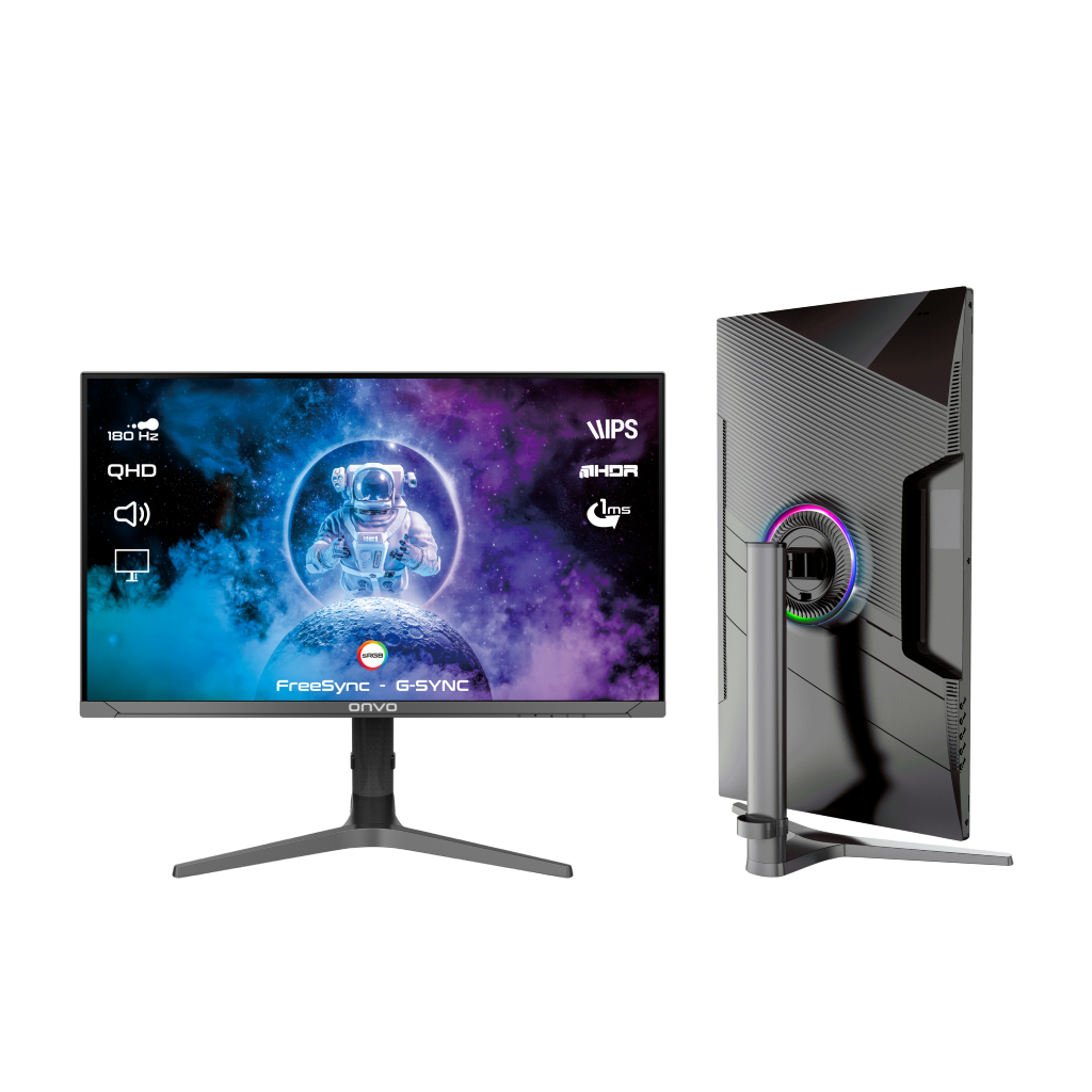 ONVO OV32MNT301GQ, 31,5&quot; 1ms, 180Hz, WQHD, 2xHDMI, DP, 2x2W Hoparlör, Pivot, IPS Panel, NVDI G-Sync ve AMD FreeSync, GAMING Monitör