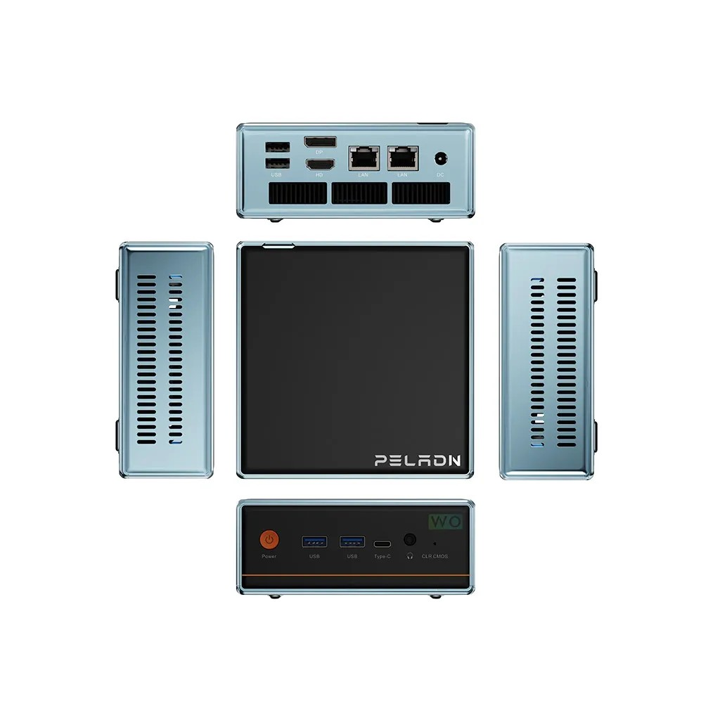 PELADN WO4 Serisi, AMD Ryzen 7 5700U, 16Gb Ram, 512Gb SSD, 1xHDMI, 1xDP,  4xUSB, 1xType-C, 2xLAN, Paylaşımlı Ekran Kartı, Wi-Fi6, Bluetooth 5.2, Windows 11 Pro, MFF MiniPC
