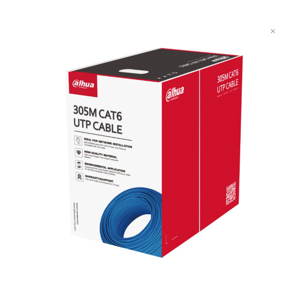 DAHUA PFM923I-6UN-C, CAT6 305m, 23AWG 0.53mm, UTP, %100 Bakır, LSZH Halogen Free Kablo, Mavi Renk