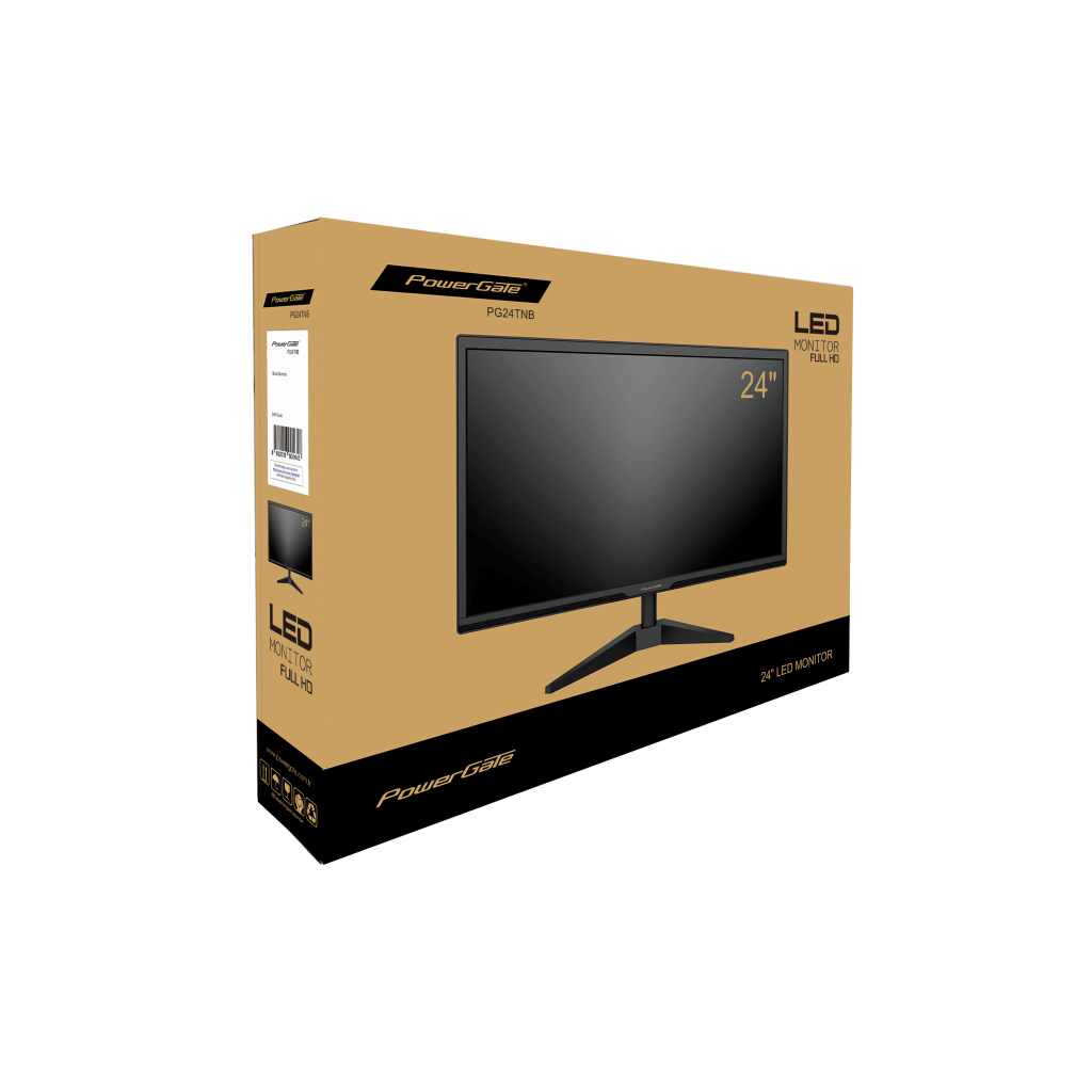 POWERGATE PG24TNB, 24&quot;, 5ms, 75Hz, Full HD, D-Sub, HDMI, TN LED Monitör