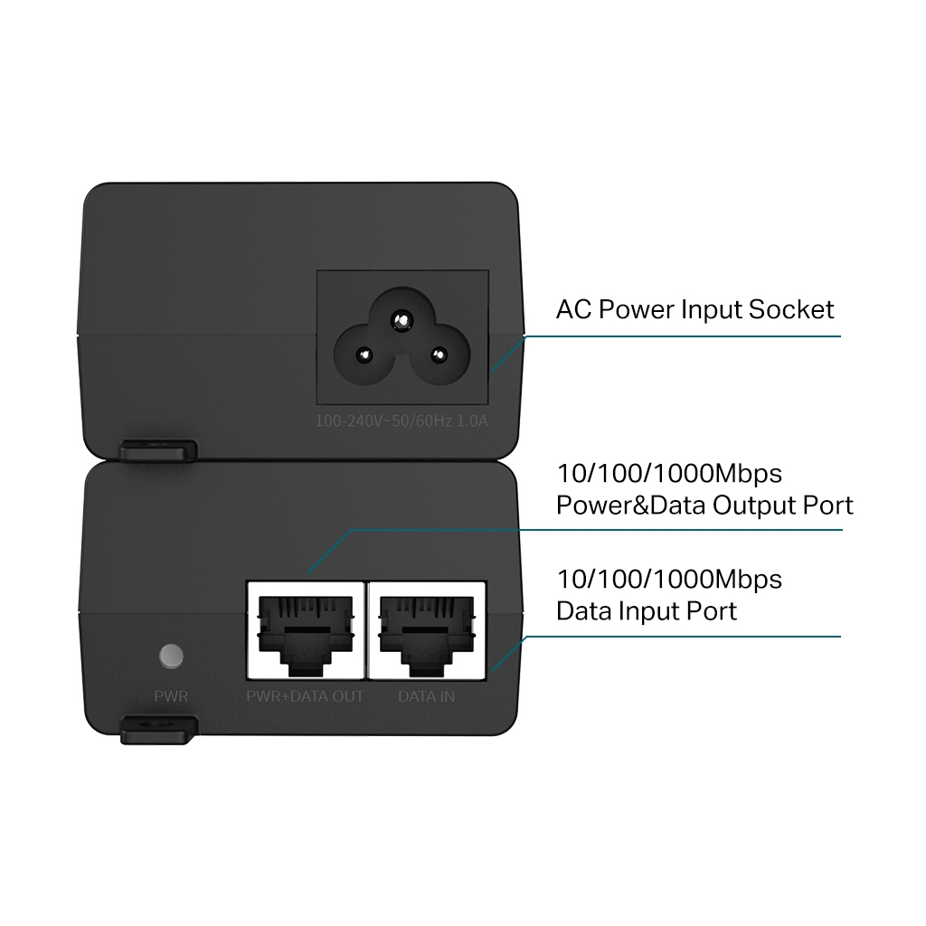 OMADA POE160S, 2 Port Gigabit, 30W PoE+ Masaüstü/Vesa Injector
