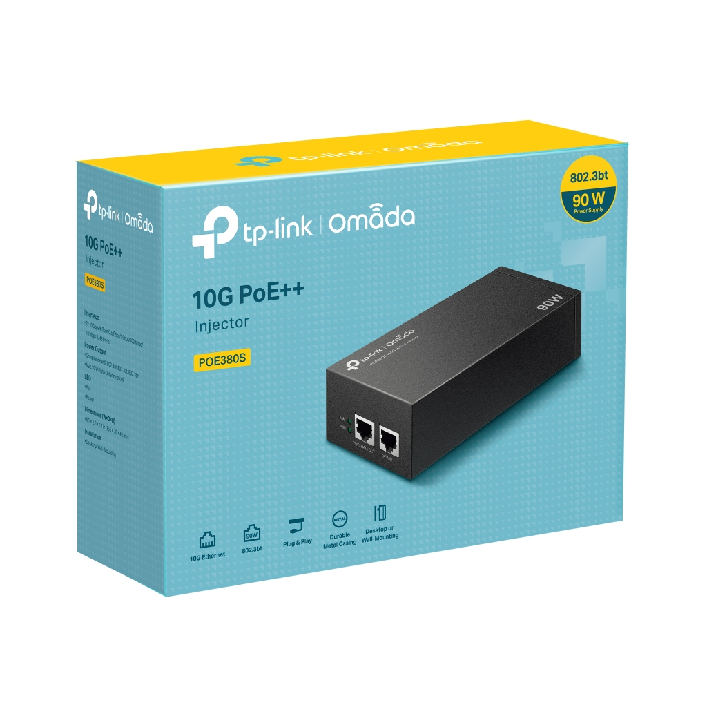 OMADA POE380S, 2Port 10Gbps, 90W PoE++ Masaüstü/Vesa Injector