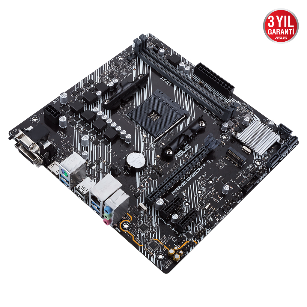ASUS PRIME B450M-K II, 2xDDR4, M.2, D-SUB, DVI, HDMI, AM4 Soket Anakart