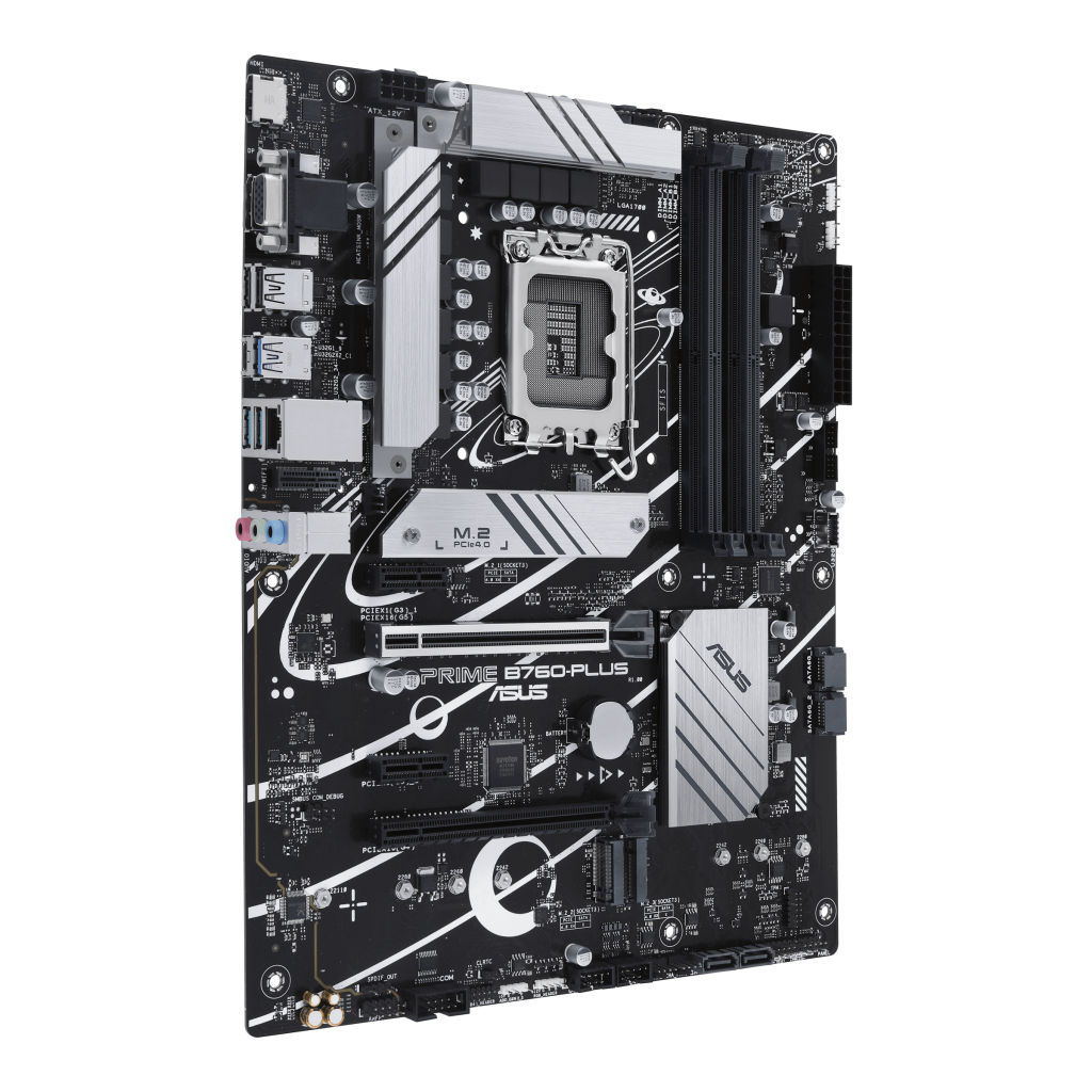 ASUS PRIME B760-PLUS, 4xDDR5, 3x M.2, D-SUB, HDMI, DP, Type-C, 12-13.Nesil, LGA1700 Soket, Anakart