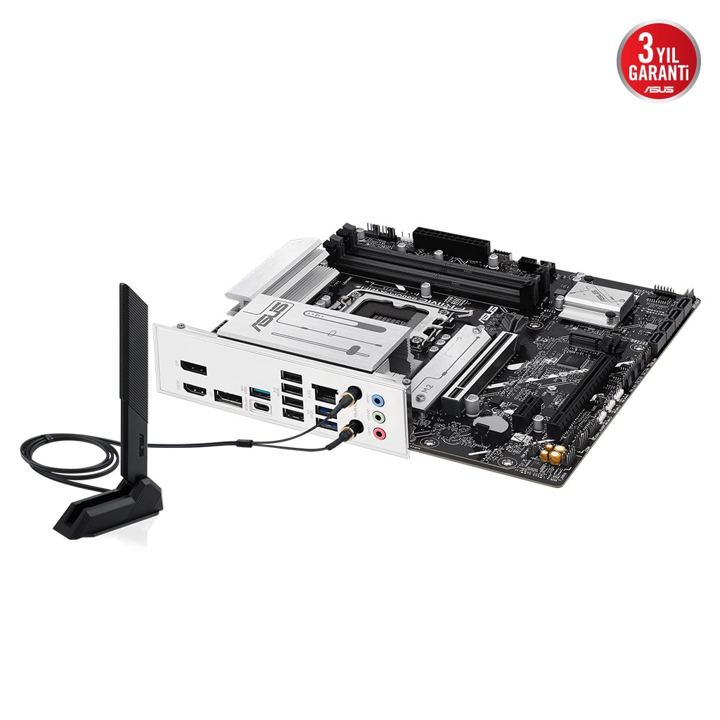 ASUS PRIME B860M-A WI-FI, 4xDDR5 2x M.2, HDMI, 2xDP, Wİ-Fİ 6E, Bluetooth v5.3, Type-C, Intel Core Ultra CPU(Seri 2), LGA1851 Soket Anakart
