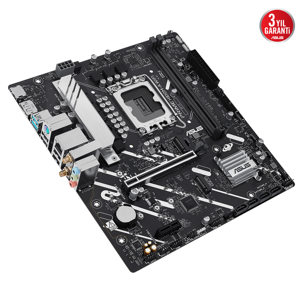 ASUS PRIME H810M-A WIFI, 2xDDR5, 2x M.2, HDMI, DP, Wi-Fi 6, Bluetooth 5.3, Intel Core Ultra CPU(Seri 2), LGA1851 Soket, ATX Anakart