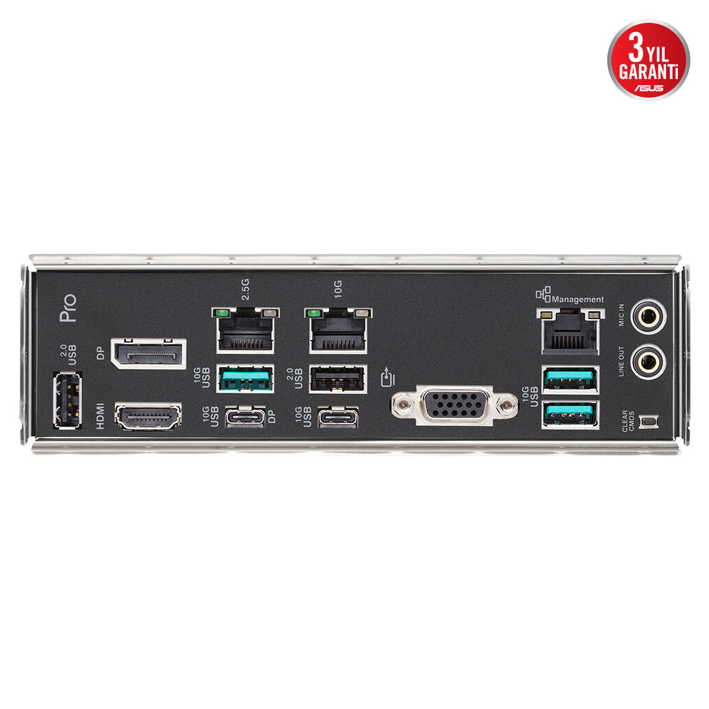 ASUS PRO WS B850M-ACE SE, 4xDDR5, 2xM.2, HDMI, DP, Type-C, D-SUB, PCIe 5.0, AM5 Soket Micro-ATX Anakart