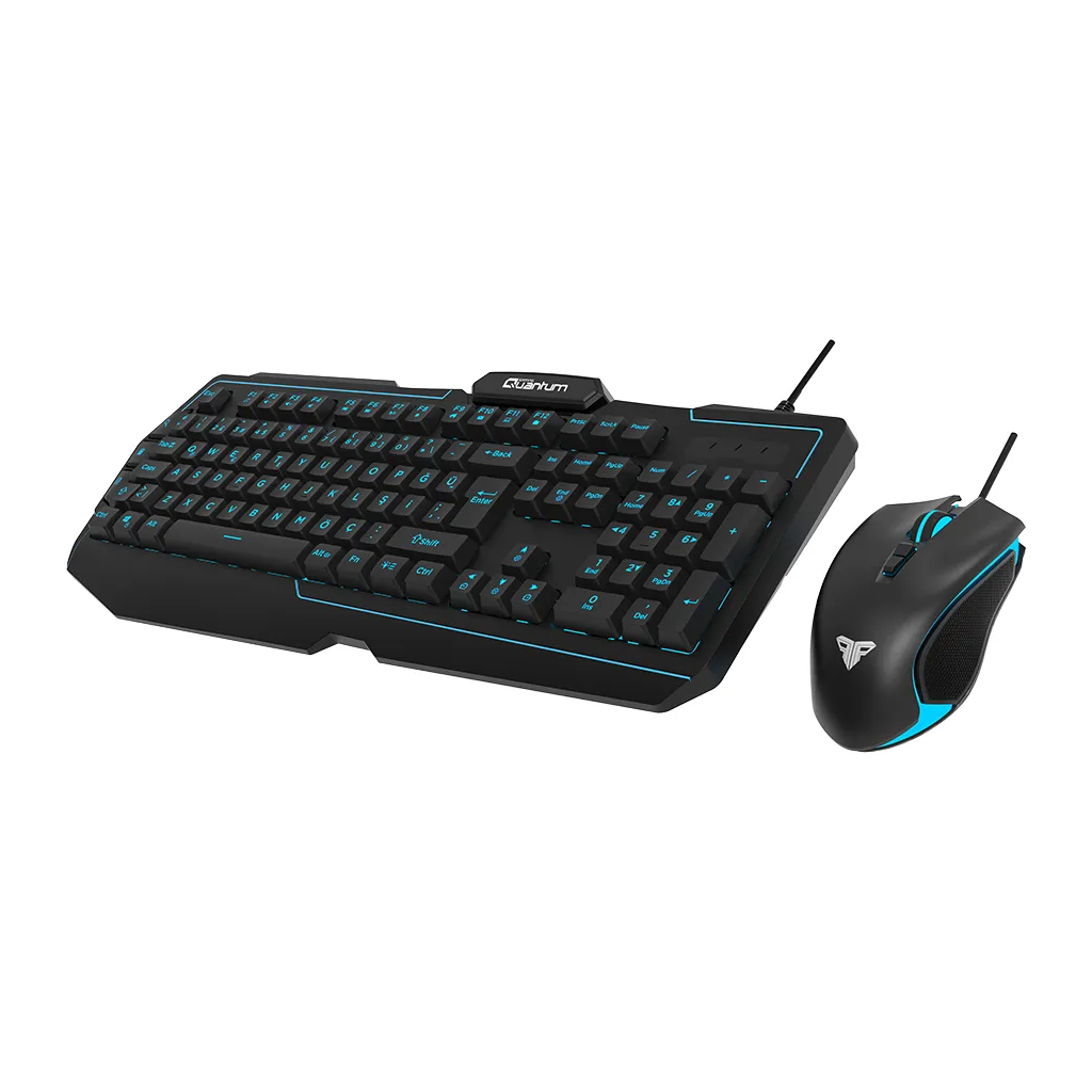 QUANTUM QG-Q6168, USB Kablolu, 3 Renk Arkadan Aydınlatmalı, Türkçe Q, 3600Dpi Mouse, Gaming Klavye Mouse Set (Siyah)
