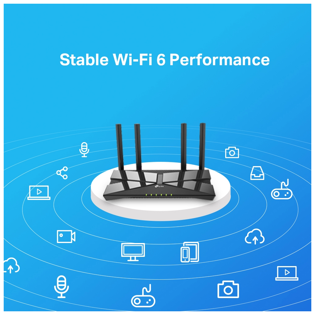 TP-LINK ARCHER AX10, AX1500, 4Port, 300-1201Mbps, Dual Band, Wifi 6, Masaüstü, Gigabit, Router, Access Point