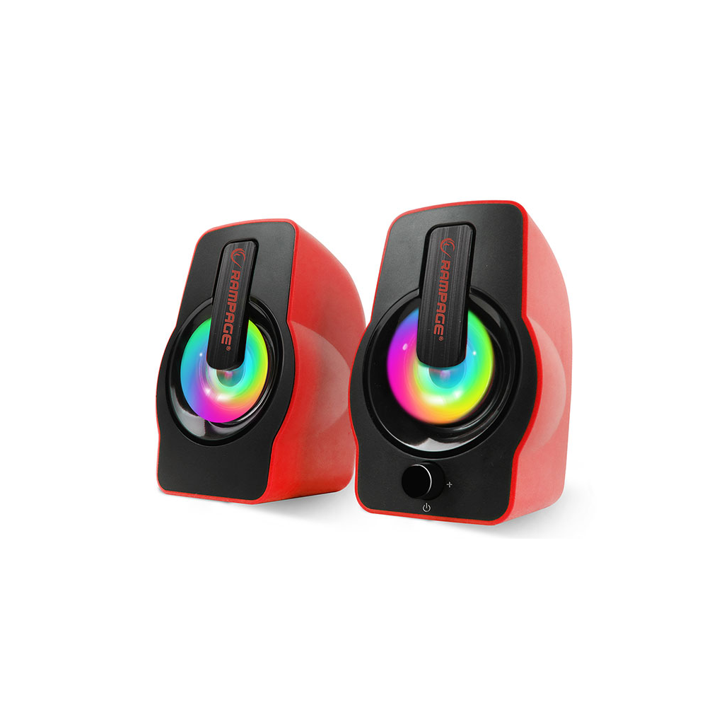 RAMPAGE RMS-G7 FALSETTO, 6W, 1+1, Masaüstü, RGB Aydınlatma, USB, Kırmızı Kasa, Speaker