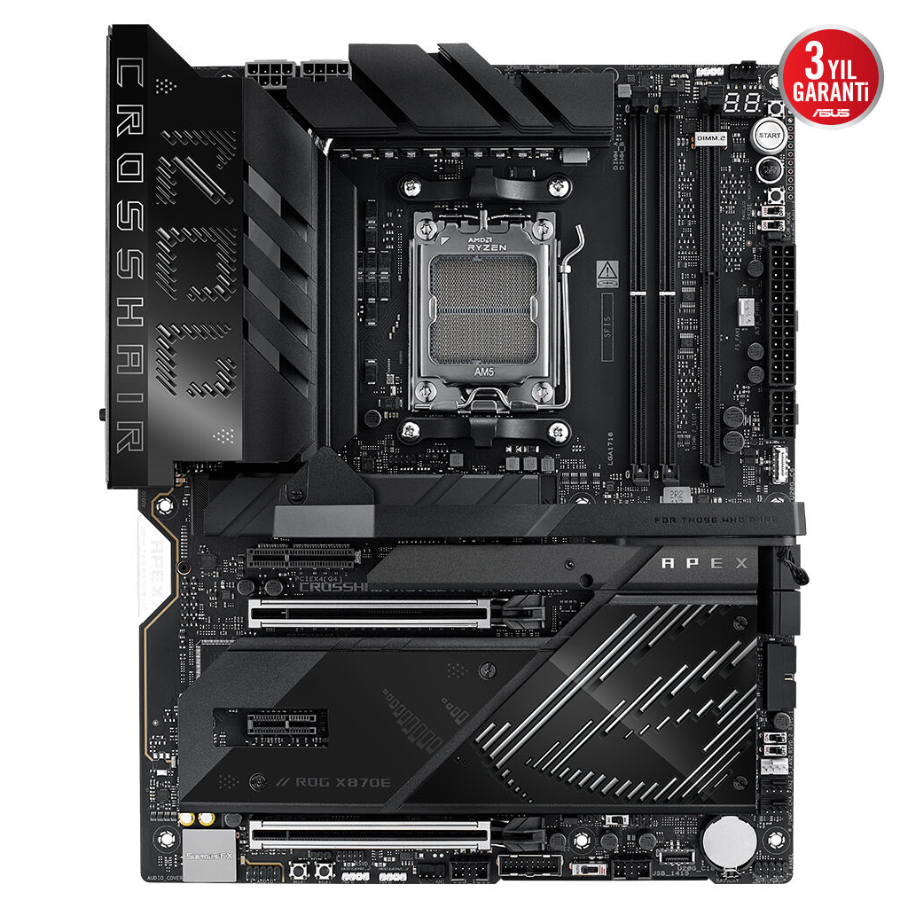ASUS ROG CROSSHAIR X870E APEX, 2xDDR5, 5xM.2, 2xDP, Type-C, PCIe 5.0, 2xWi-Fi 7, Bluetooth v5.4, AM5 Soket GAMING Anakart