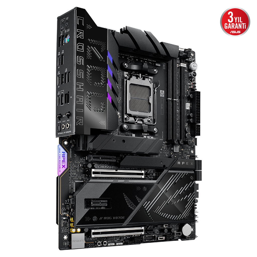 ASUS ROG CROSSHAIR X870E APEX, 2xDDR5, 5xM.2, 2xDP, Type-C, PCIe 5.0, 2xWi-Fi 7, Bluetooth v5.4, AM5 Soket GAMING Anakart