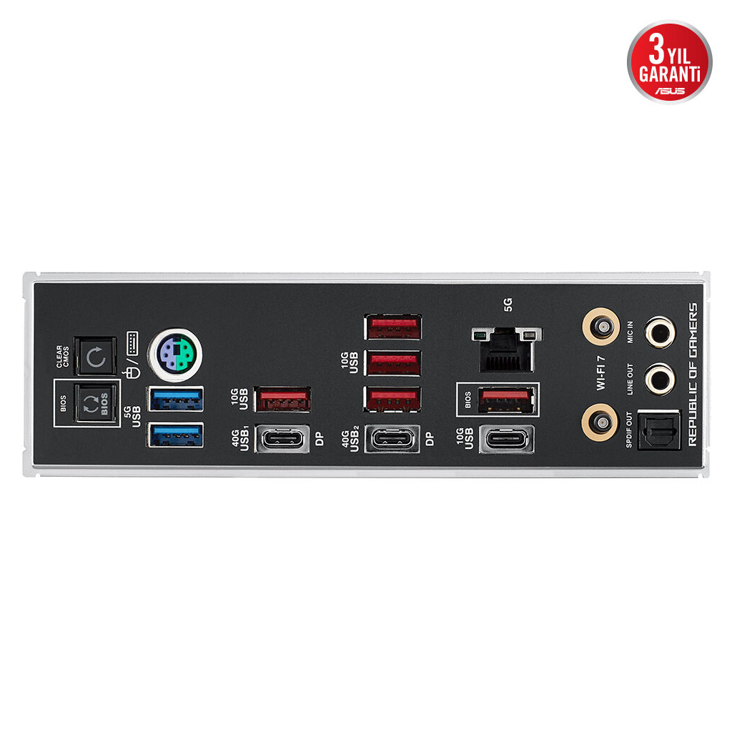 ASUS ROG CROSSHAIR X870E APEX, 2xDDR5, 5xM.2, 2xDP, Type-C, PCIe 5.0, 2xWi-Fi 7, Bluetooth v5.4, AM5 Soket GAMING Anakart