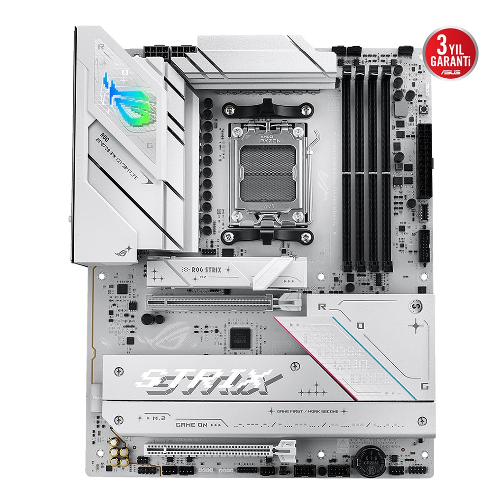ASUS ROG STRIX B850-A GAMING WIFI, 4xDDR5, 4x M2, HDMI, DP, 2xType-C, Wi-Fi 7, Bluetooth v5.4, AMD Ryzen 9000 Serisi, AM5 Soket Anakart