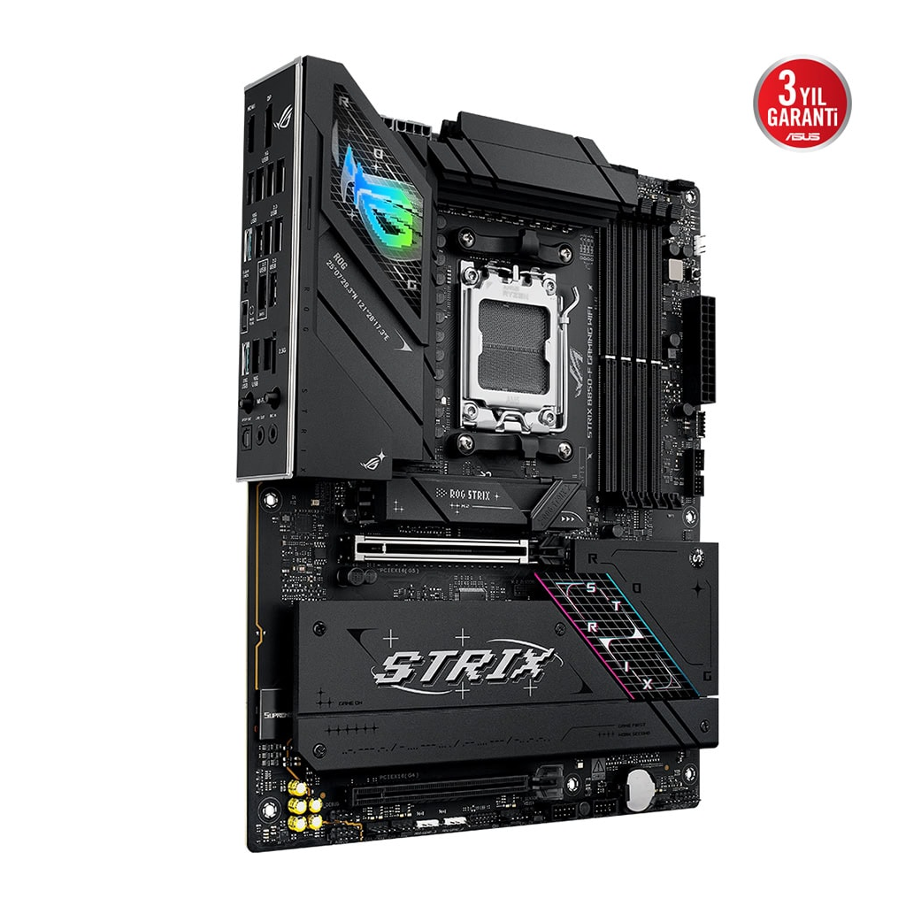 ASUS ROG STRIX B850-F GAMING WIFI, 4xDDR5, 4x M2, HDMI, DP, 2xType-C, Wi-Fi 7, Bluetooth v5.4, AMD Ryzen 9000 Serisi, AM5 Soket Anakart