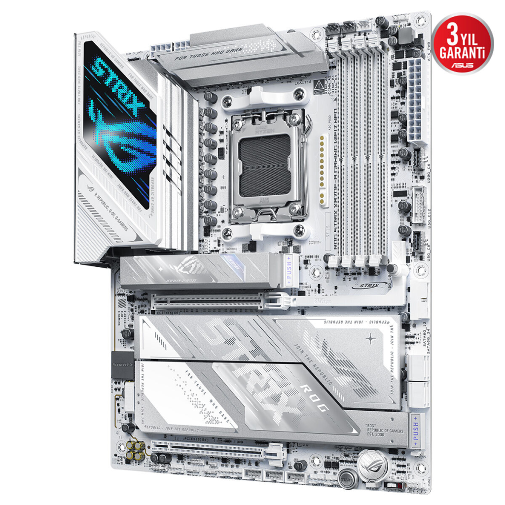 ASUS ROG STRIX X870E-A GAMING WIFI7 NEO, 4xDDR5,  4xM.2, HDMI, DP, Type-C, PCIe 5.0, 2xWi-Fi 7, Bluetooth v5.4, AM5 Soket GAMING Anakart