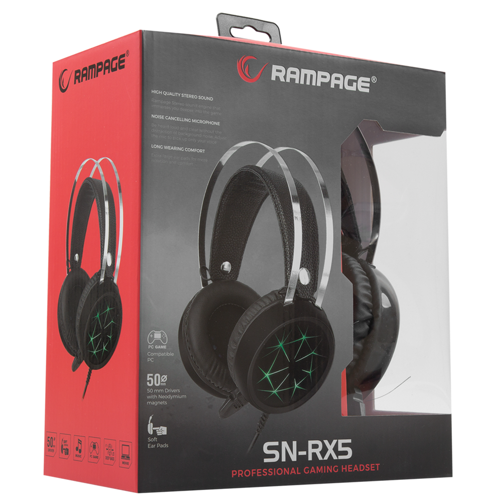 RAMPAGE SN-RX5, Mikrofonlu, Gaming Kulaklık (Siyah)